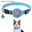 Dog Collar with Leather AirTag Holder, Soft Reflective Pet Tracker Collar with Bell, Adjustable GPS Anti-Lost Collars for Puppy