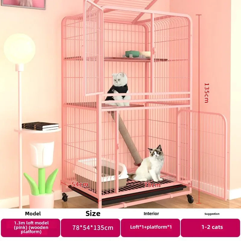 Pet Square Folding Foldable 3 Layer Big Cat Cage Villa Indoor Luxury 3 Tier Design Large Cage