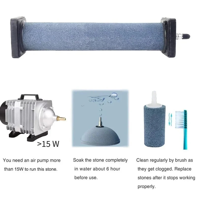 Air Stone Cylinder Bubble Diffuser Airstones for Aquarium Fish Tank Oxygen Pump Hydroponic Systems Fish Tank Accessories