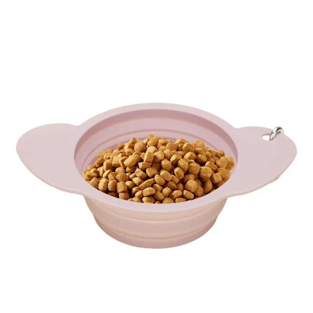 Dog Bowl Pet Collapsible Bowls Silicone Portable Foldable 600ml Dog Feeder Dog Dispenser Water Or Food Pet Feeding Watering Dish