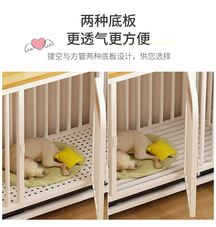 Dog cage household indoor with toilet pulley exquisite workmanship small medium and large dog cage reinforced kennel villa heigh