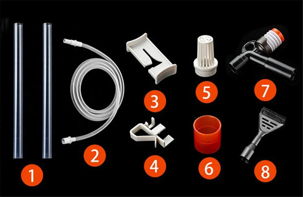 Press-Type Siphon Pump Aquarium Gravel Cleaner With Glass Scraper Fish Tank Water Changer Kit Adjustable Water Flow Sand Cleaner