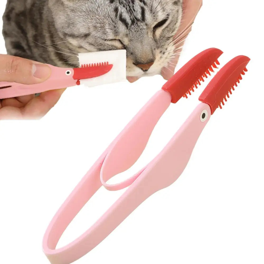 Dog Tear Stain Remover Comb Silicone Brush Head Pet Tear Stain Remover Comb With Anti-Slip Handle Multipurpose Dog Comb Durable