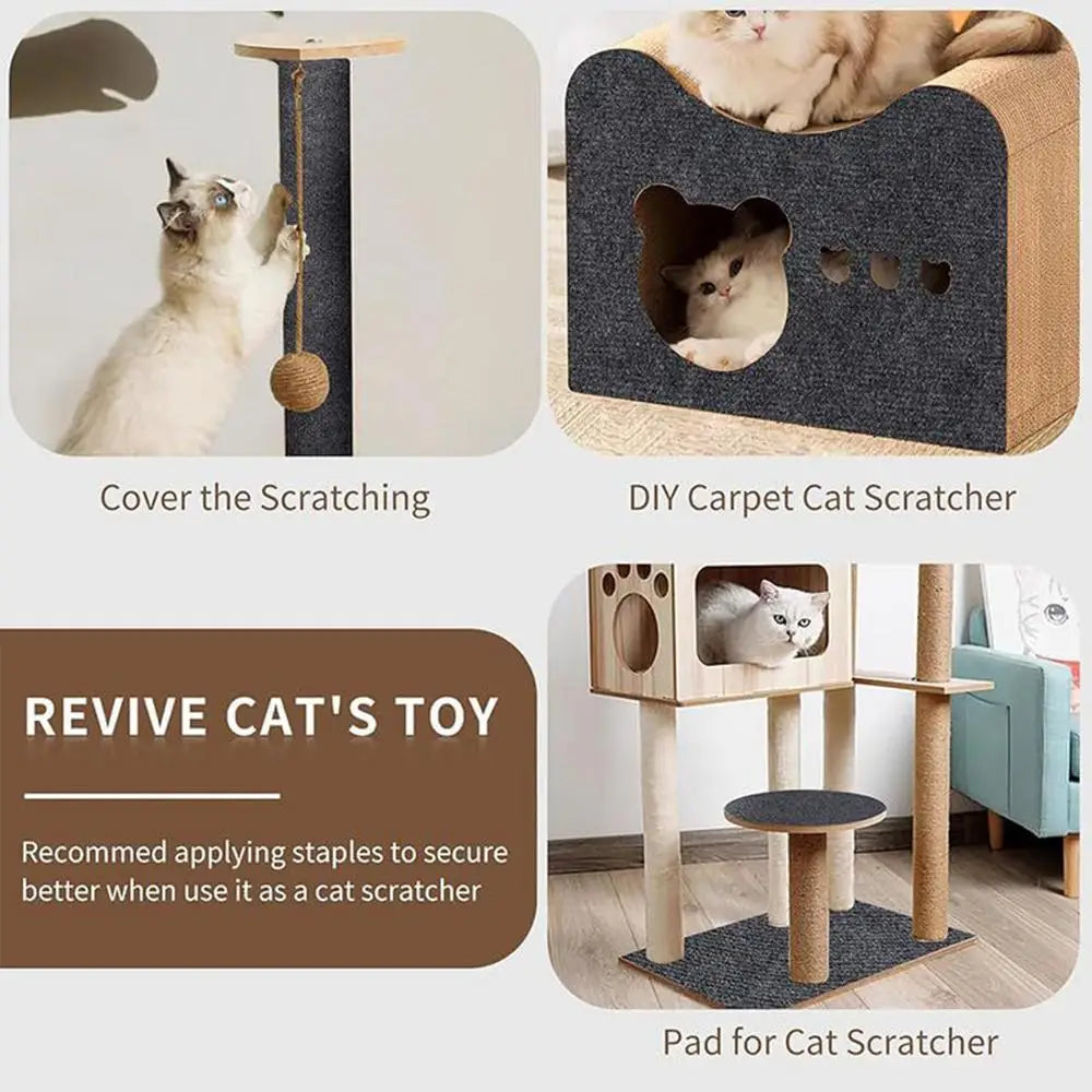 Cat Scratching Mat Self-Adhesive Trimmable Carpet Cat Pet Scratcher for Anti-scratching Sofa Furniture Protection Cat Accessorie