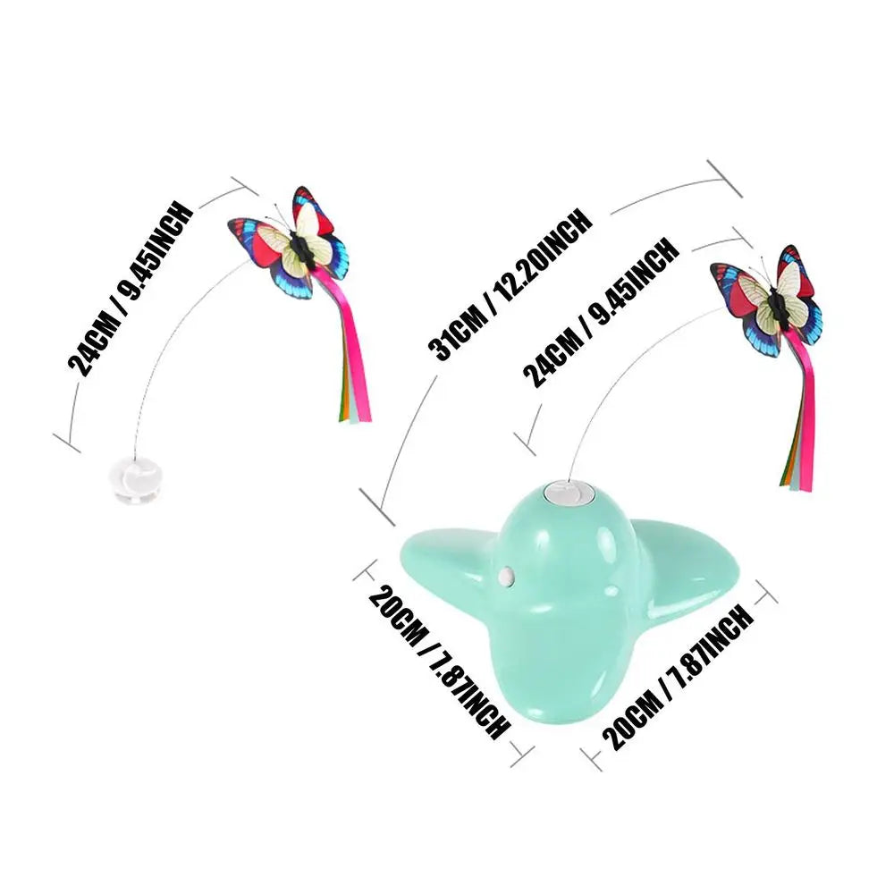 Butterfly Cat Toy Interactive Cat Toys For Boredom Moving Cat Toys With LED Light And Weighted Base Butterfly Flutter Pet