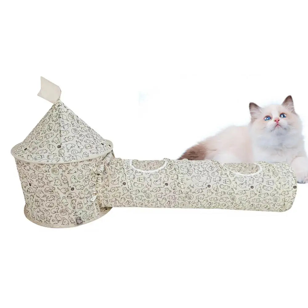 Cat Play Tunnel Folding Interactive Bunny Tent Tunnel Foldable Cat Tent Tubes Portable Indoor Outdoor Kennel Cat Tunnel Tube Toy