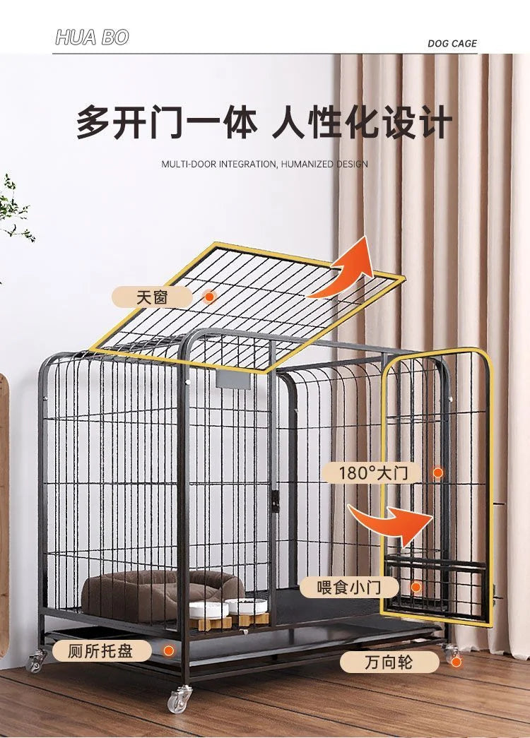 Dog Cage Large Dog Small to Medium Dog Golden Retriever Labrador Corgi Side Ranch with Toilet Separation Indoor Household Nest