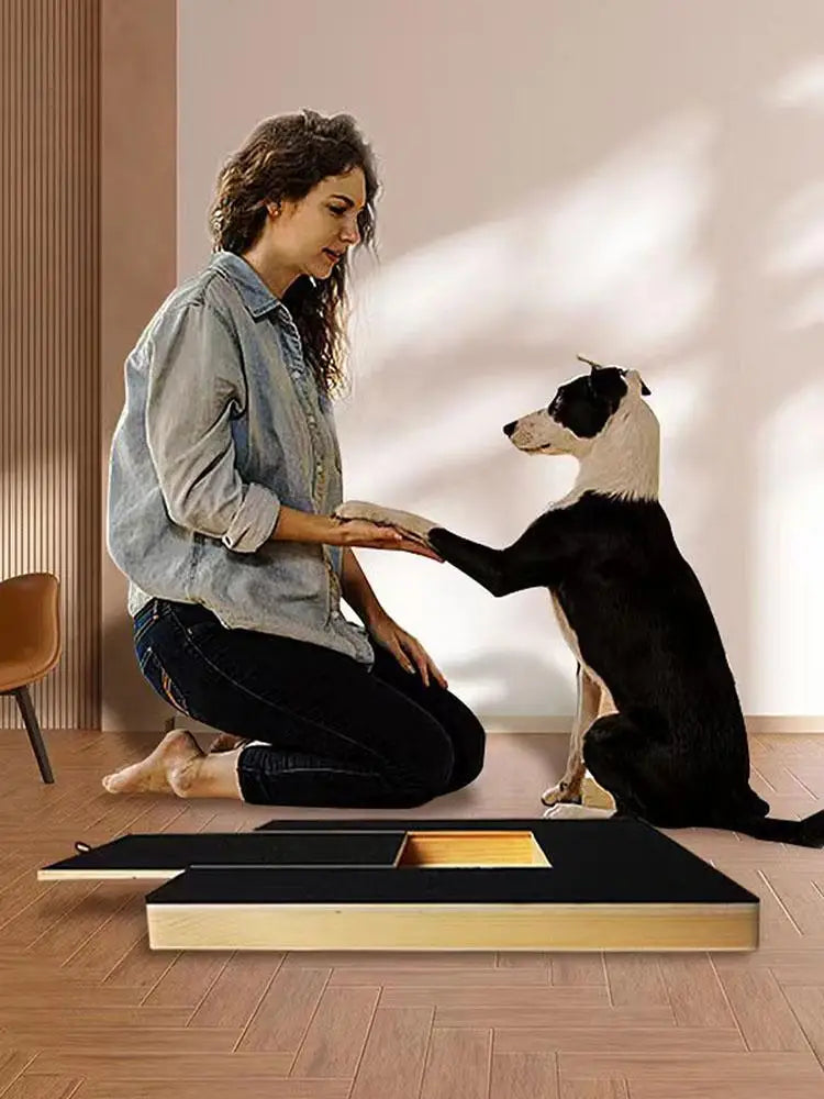 Dog Nail Scratch Board Adjustable Wooden Scratching Board with Built-in Treat Box Dog Nail File Board Self Scratcher Toy