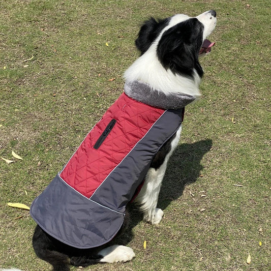 Warm Fleece Collar Dog Coat Jacket Double-Sided Winter Dog Coat Waterproof Puppy Clothing For Small Medium & Large Dogs Supplies