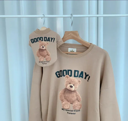 Winter Warm Cute Pet Casual Wear Clothes Bichon Hoodies Cartoon Bear Design For Puppy Dogs Poodle Teddy Girls Sweatshirt Jacket