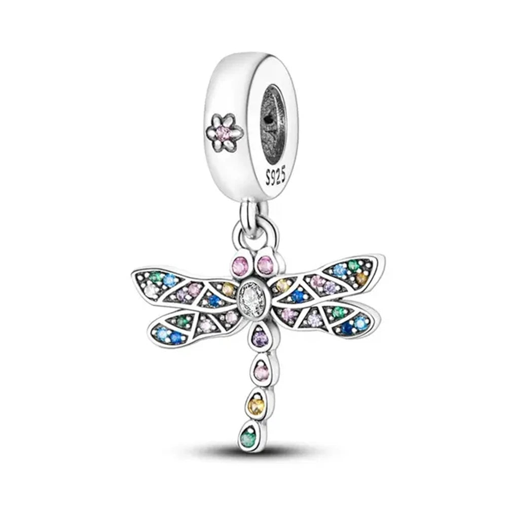 New 925 Sterling Silvering Butterfly Bees Bird Charm of ley 925 Chain Beaded Fit Original Pandora Bracelet DIY Ladies Jewelry