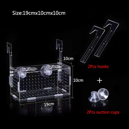 High Transparent Acrylic Aquarium Fish Breeding Isolation Box Fish Aquarium Breeder Hatching Incubator Feeding Tank Accessories