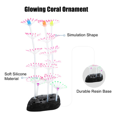 UXCELL Silicone Luminous Plants Glowing Simulation Coral Aquarium Artificial Fluorescence Deco Ornament Fish Tank Accessories