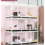 Outdoor Animal Cage Metal Pet Breeding Cage Stainless Steel Wire 6-Door 3-Layer Cat Cage With Wheels