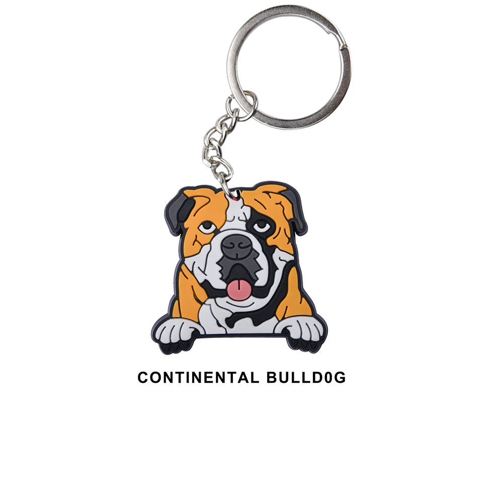 Cartoon Cool Dogs Keychains Bulldog English Springerspaniel Keyrings Maltese Greyhound Key Chains Husky Keeshond Key Rings Gifts