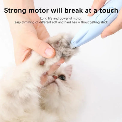 Smart LED Light Pet Electric Shaver Nail USB Charging Anti-Pinch Foot Protection Device Cat Dog Claw Trimmer Efficient