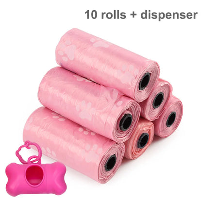 10 Roll Pet Dog Poop Bags Dispenser Collector Garbage Bag Puppy Dog Poop Scooper Bags for Dogs Cat Outdoor Cleaning Pet Supplies