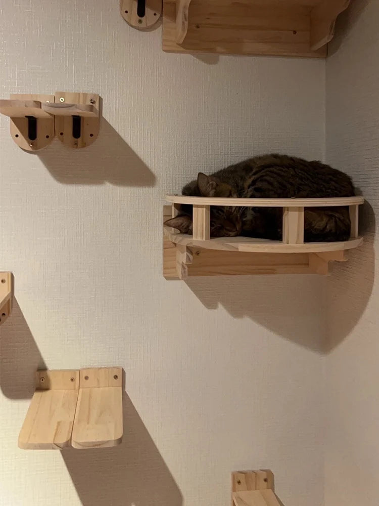 Wall Mounted Cat Perch Corner Platform With Felt Easy-to-Clean Cat Hammock Suit Cat Climbing Rope to Make Kitten Exercise Indoor
