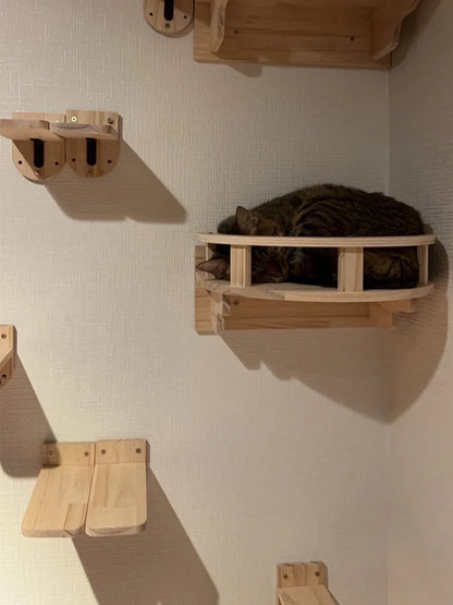 Wall Mounted Cat Perch Corner Platform With Felt Easy-to-Clean Cat Hammock Suit Cat Climbing Rope to Make Kitten Exercise Indoor