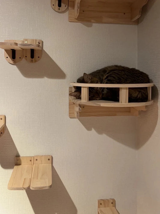 Wall Mounted Cat Perch & Corner Platform With Felt Durable Cats Hammock Suit Cat Climbing Rope to Make Kitten Exercise Cat Tree