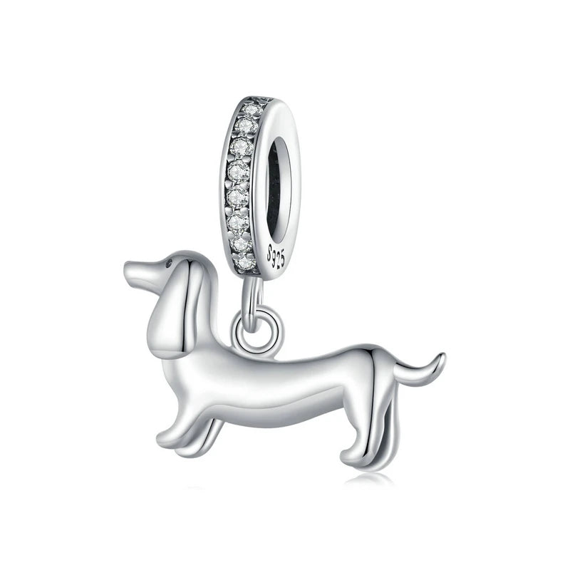 WOSTU 925 Sterling Silver Animal Charms Giraffe Zebra Unicorn Beads for Women Fit Original Bracelets Necklace DIY Jewelry Making