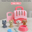 8pcs/set Cute Dog Pet Basket Family Toys Dog Doll Set Dog Cage Toys Scene Playing Toys Christmas Decoration Gifts