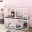 Outdoor Animal Cage Metal Pet Breeding Cage Stainless Steel Wire 6-Door 3-Layer Cat Cage With Wheels