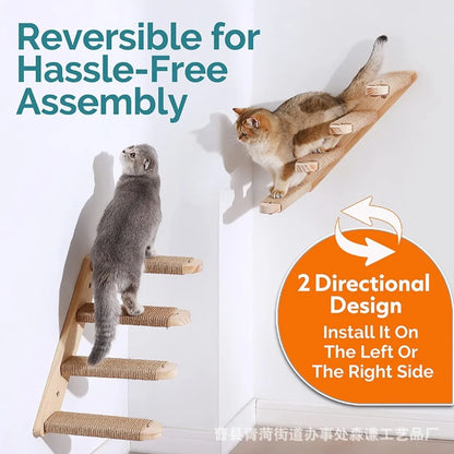 Cat Tree Wall Mounted Cat Hammock & Jumping Platform for Rest with Scratching Post for Climbing and Grinding Claws Cat Furniture