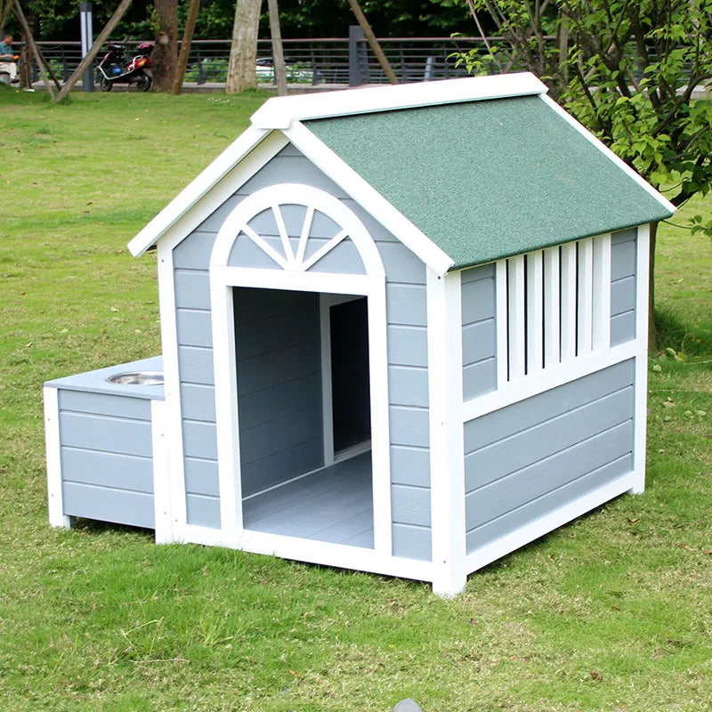All Seasons Solid Wood Dog House Outdoor Rainproof Outdoor Pet Kennel Large Kennel