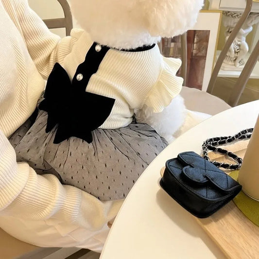 Summer Puppy Clothes Luxury Dog Dress Bow Lace Dog Skirt Cotton Dog T Shirt Girls Dog Costume Chihuahua Bichon Clothing Apparel