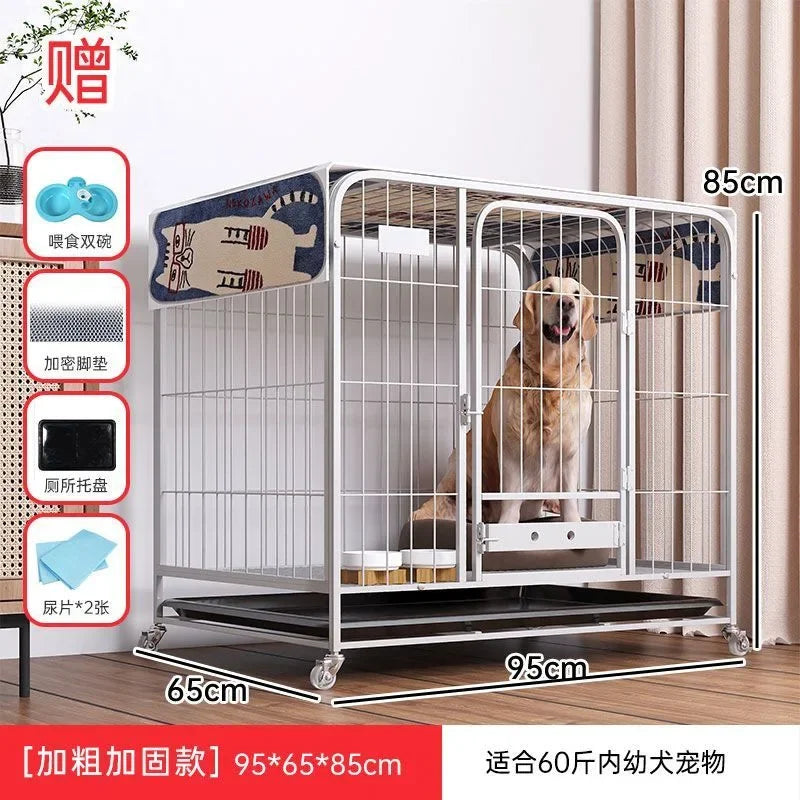Dog Cage Large Dog Small to Medium Dog Golden Retriever Labrador Corgi Side Ranch with Toilet Separation Indoor Household Nest