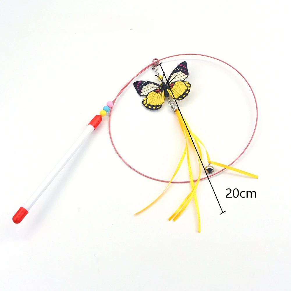 Wire Feather Cat Tickling Stick Pet Products for Cats Pet Cat Toys Interactive Cat Stick Toy Kitten Playing Pet Accessories