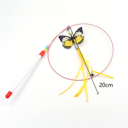 Wire Feather Cat Tickling Stick Pet Products for Cats Pet Cat Toys Interactive Cat Stick Toy Kitten Playing Pet Accessories