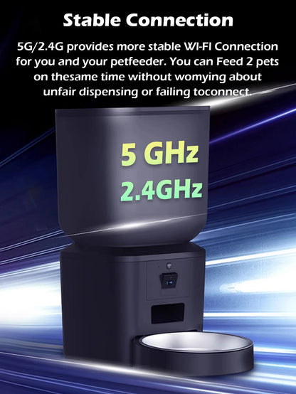 8L Automatic Cat Feeder With 1080p Camera Video WiFi Cat Food Dispenser Pet Smart Voice Recorder Remote Control Pet Auto Feeder