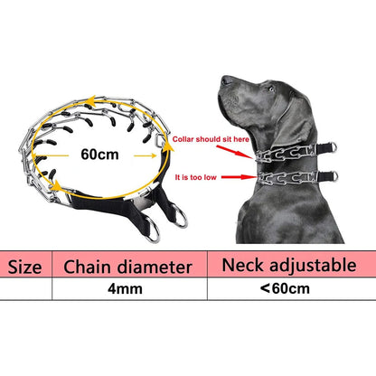 Dog Collar for Anti-Pull Training Quick-Release Metal Buckle Adjustable Stainless Steel Collar for Dogs Pet Prong Choke Collar