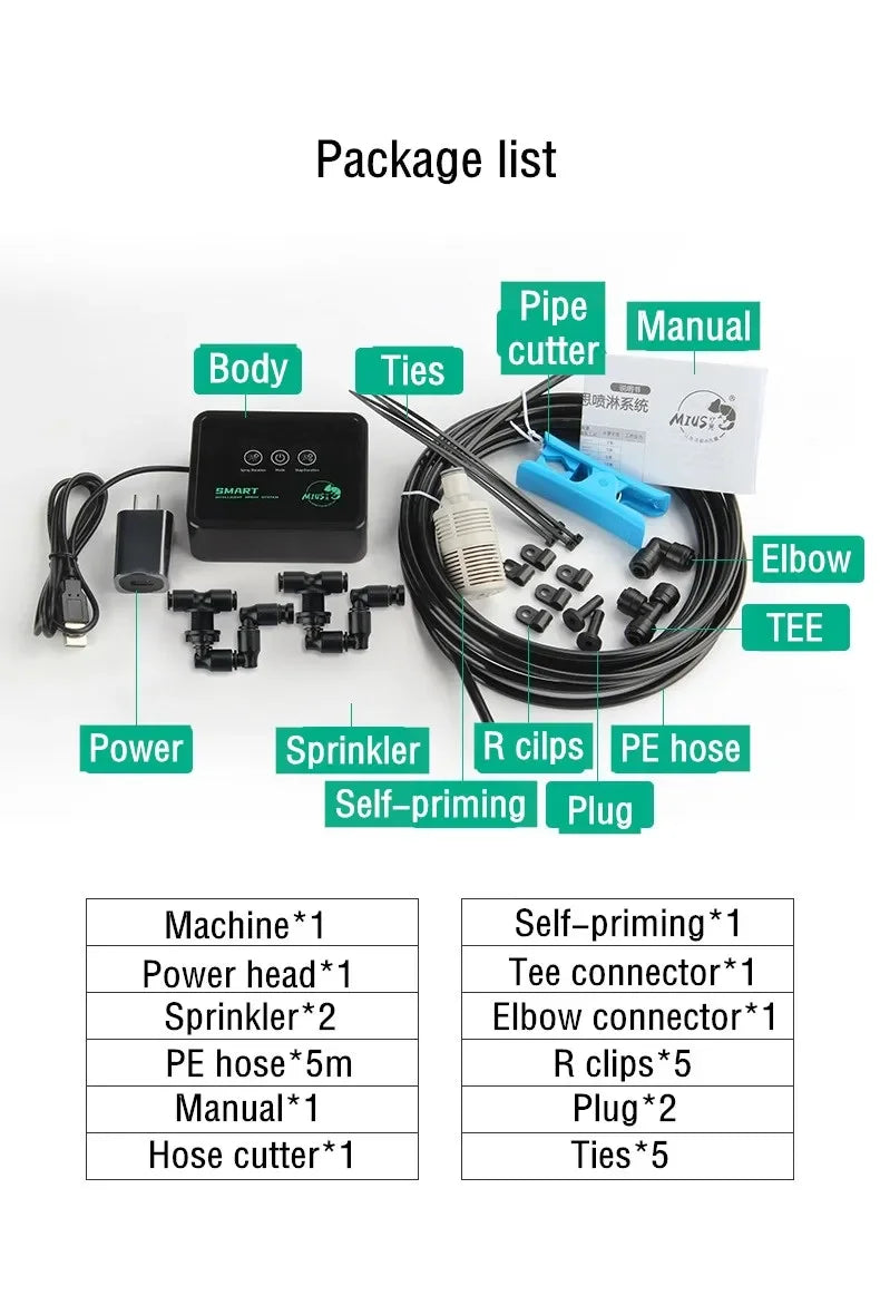 Intelligent Reptile Spray System Mist Rainforest Tank Spray System Kit Sprinkler Control Terrariums Humidifier Electronic Timer
