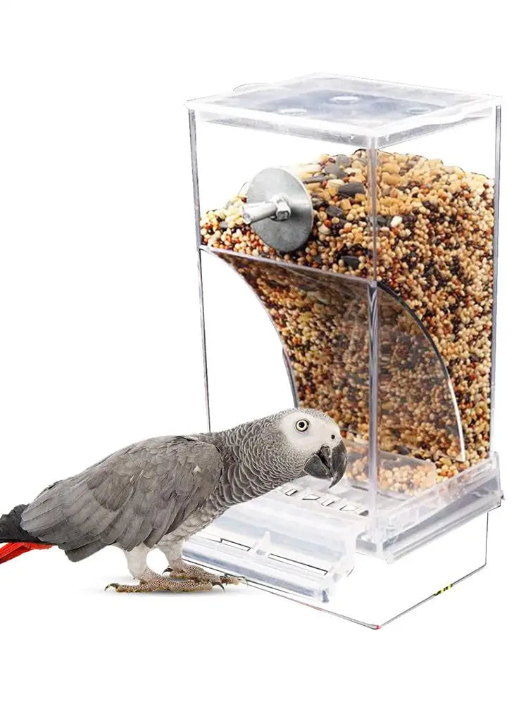 Bird Feeders Parakeet Feeders For Bird Cage Automatic Parrot Feeder Drinker Clear Acrylic Splash-Proof Bird Feeder