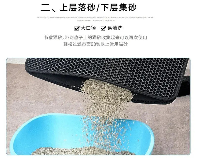 Cat Litter Mat EVA Double Layer Cat Litter Mat Cat Litter Basin Sand Falling Mat Eva Cat Litter Mat Cat Nest Mat Pet Mat