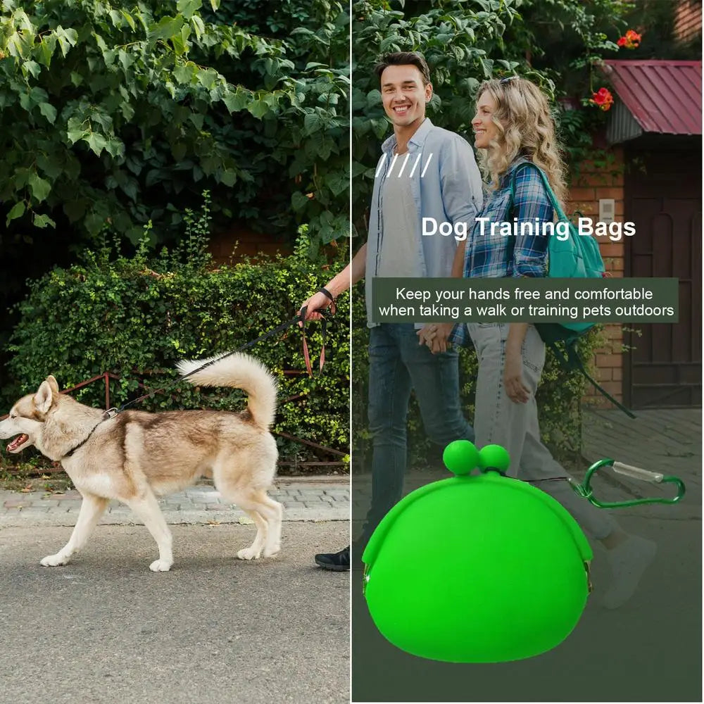 Silicone Dog Treat Pouch Dog Treat Training Pouch Dog Treat Carrier Holder Puppy Treat Snack Bag For Outdoor Walking Supply
