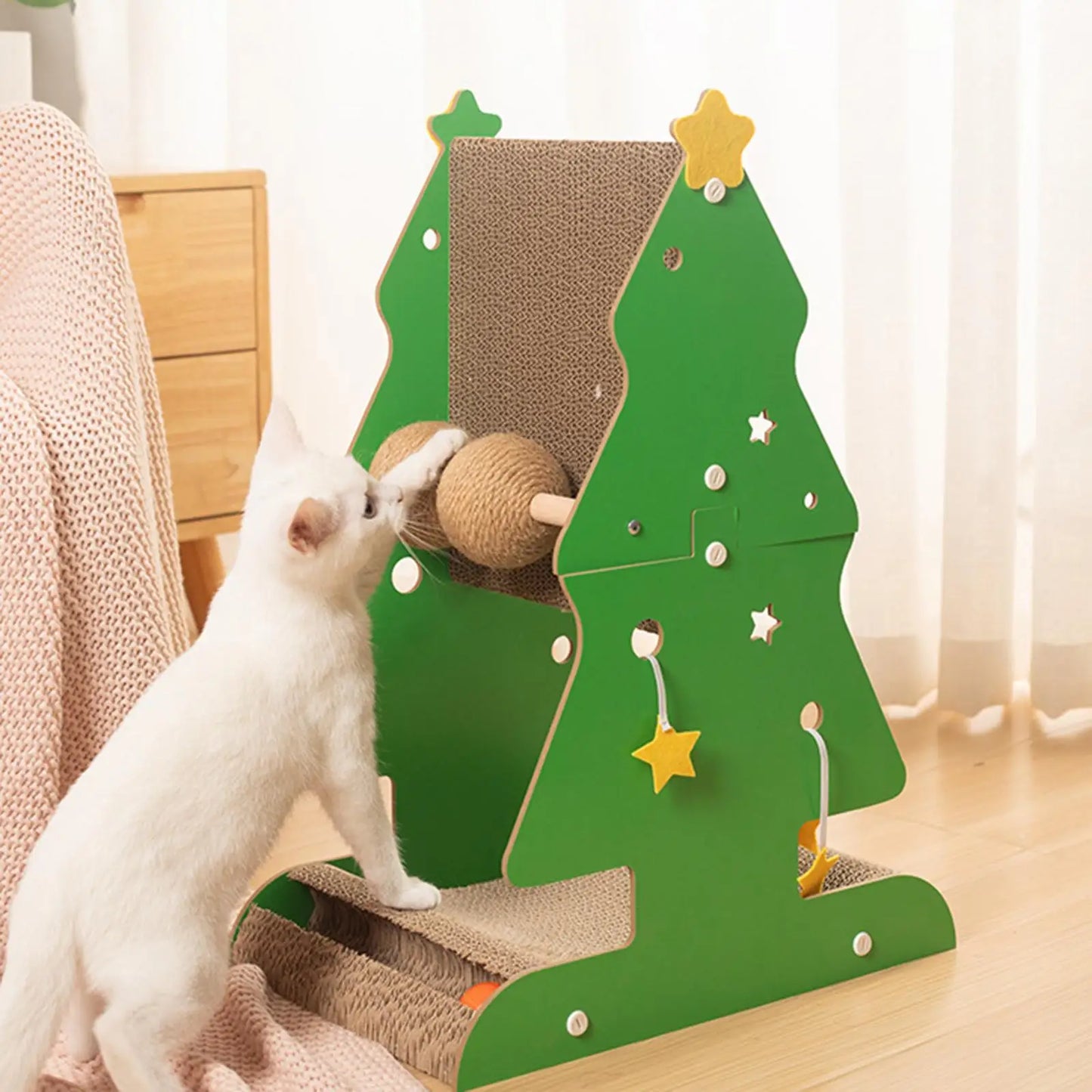 Cat Scratcher Christmas Tree Shaped Cat Scratching Post Sisal Climbing Frame Pet Toy for Indoor Cats Kitten Playing Toy 고양이 스크래처