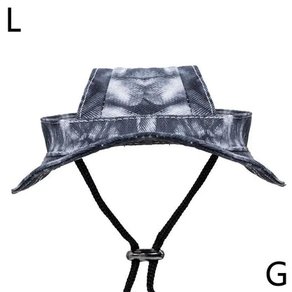 Dog And Cat Sun Hat Anti-strangle Hat Anti-fall Exposed Ears Adjustable Rope Buckle Bucket Hat Pet Supplies Colorful Large Size