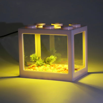 UXCELL Mini Aquarium Lamp USB Aquarium Lightings LED Desktop 3 Lamp Beads Fish Tank Light White/Blue/Red/Green/Yellow Light