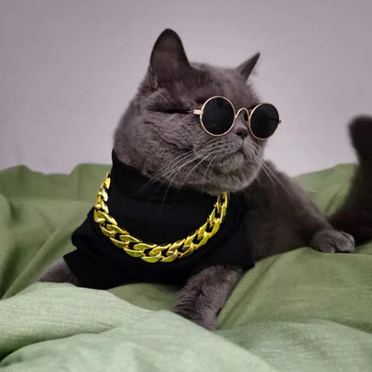Anti-slip Cat Sunglasses Pet Accessories Small Dog Sun Glasses Classic Retro Circular Glasses for Kitten Photos Props Cosplay