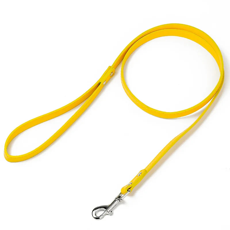 Leather Dog Leash Pet Dog Training Leash Rope Colorful PU Puppy Dog Walking Leash for Large Medium Small Dogs Pet Supplies 120cm