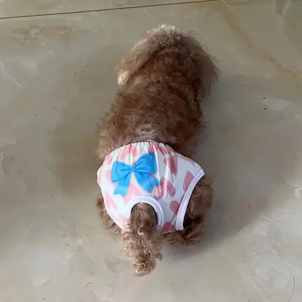 Cute Print Puppy Dog Physiological Pants for Small Dogs Washable Reusable Pet Safety Trousers Poodle Shorts mascotas Underwear