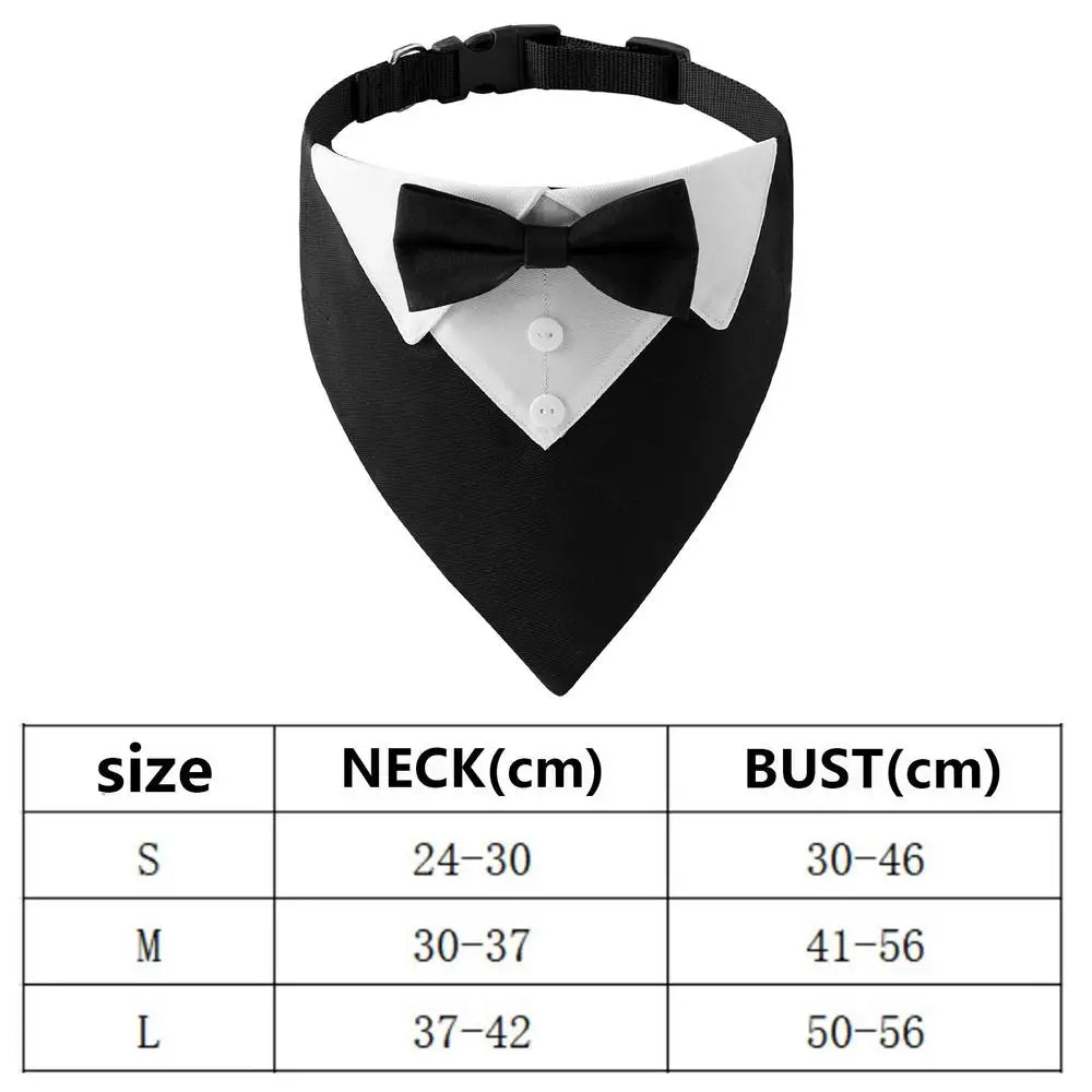 Dog Wedding Bandana Collar Dog Collar Bow Tie Breathable Dog Tuxedo Adjustable Neck Scarf for Weddings Parties Birthdays