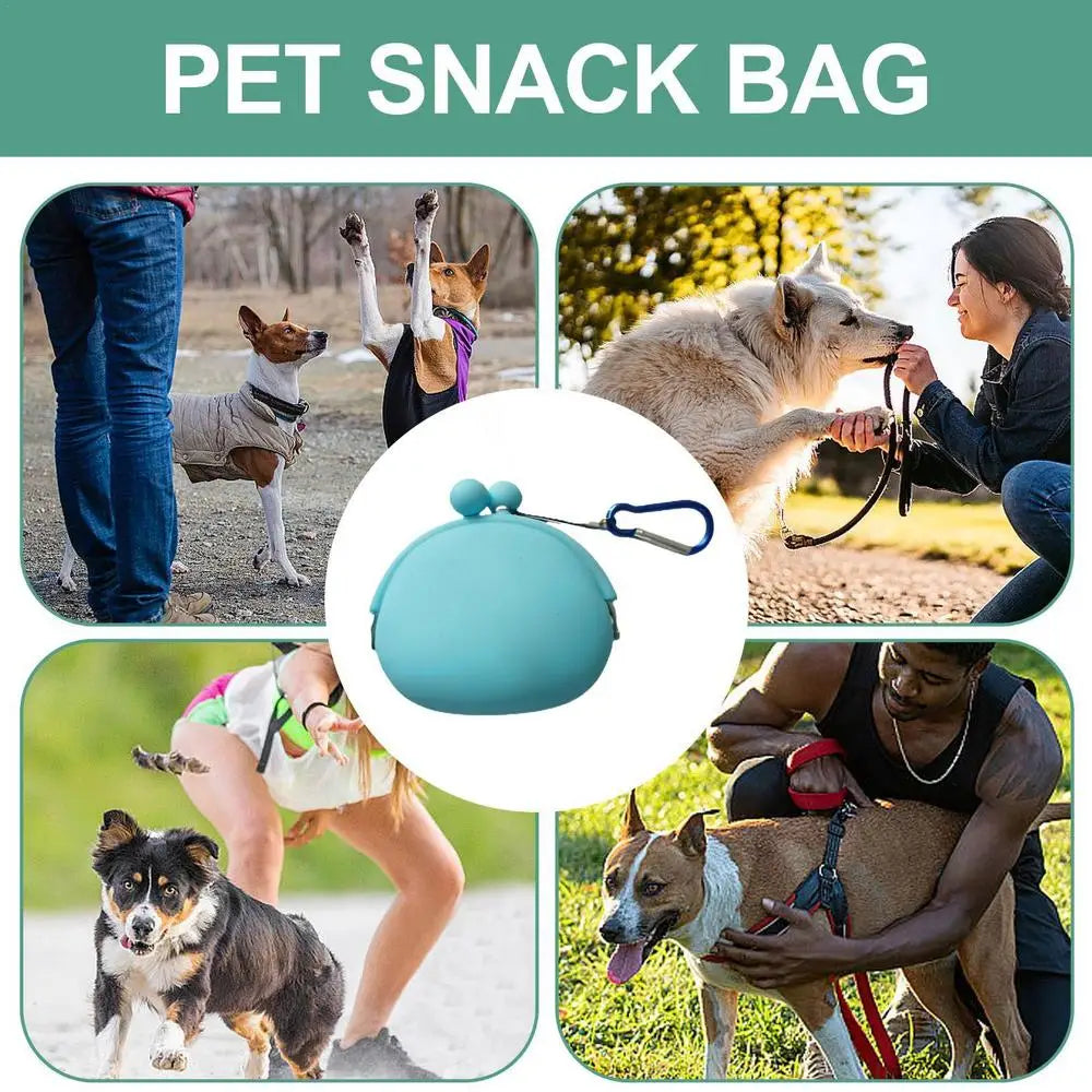 Silicone Dog Treat Pouch Dog Treat Training Pouch Dog Treat Carrier Holder Puppy Treat Snack Bag For Outdoor Walking Supply