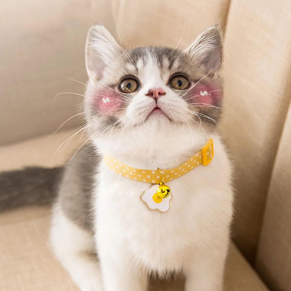 Pet Supplies Accessories for Cats Adjustable Cat Necklace for Kitten Puppy Small Dog Cat Breakaway Bell Collar with Cute Pendant
