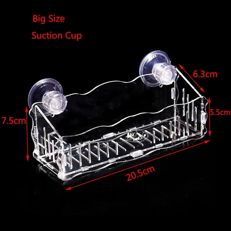 Hanging Fish Tank Crystal Acrylic Pot Polka Aquarium Decoration Water Planting Cylinder Cup Feeding Accessories with SuctionCup
