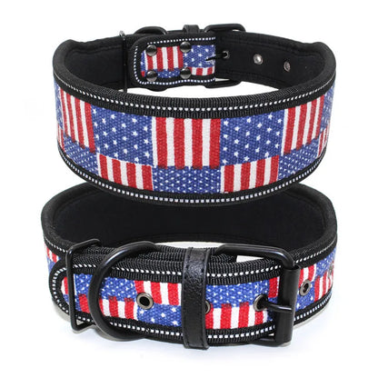 Reflective Puppy Big Dog Collar with Buckle Soft Padded Wide Adjustable Pet Collar for Medium Large Dogs Pitbull Leash Dog Chain
